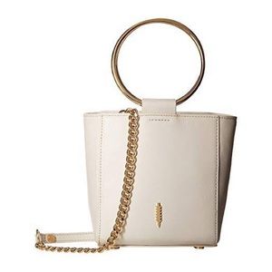 THACKER Le Bucket Mini Ivory Leather Bracelet Crossbody Bag